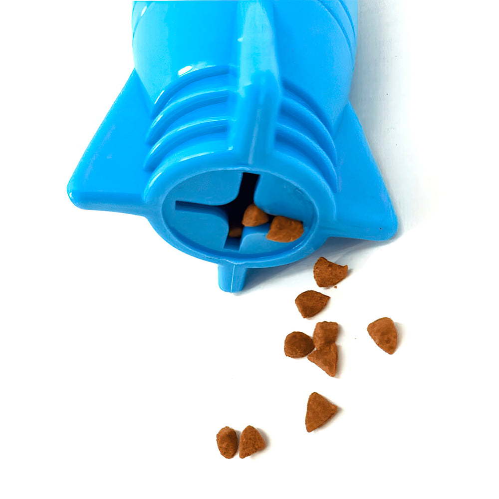Brinquedo Porta Petisco Ração Foguete Interativo para Cães